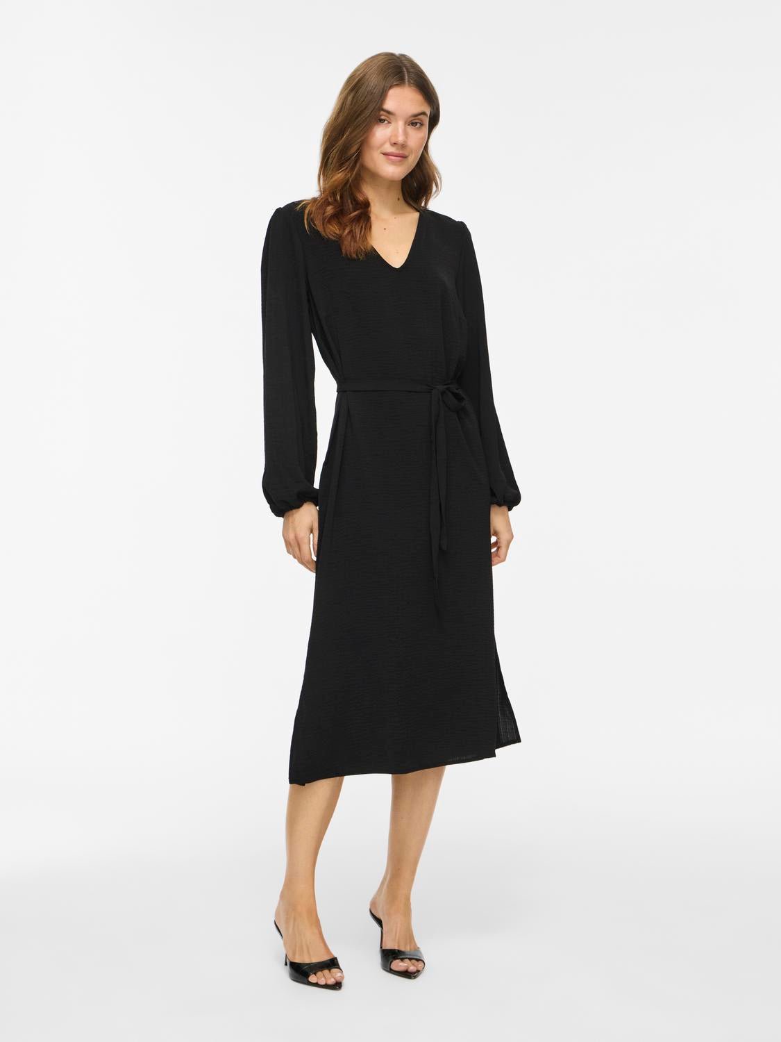 VILOVIE Midi Dress - Black - VERO MODA & VILA Bergvik